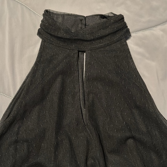 WHBM. Black Mesh. Mock neck top. S. - Picture 3 of 6